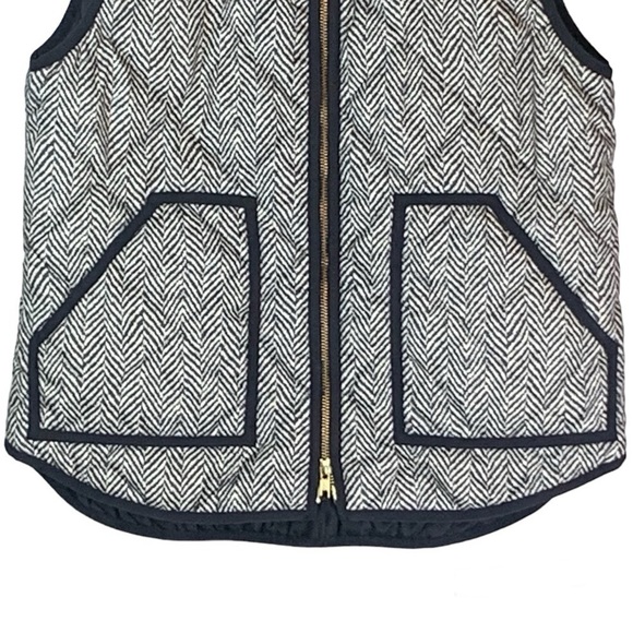 J. Crew Steely Grey Printed Quilted Puffer Vest Size M EUC - Picture 6 of 11